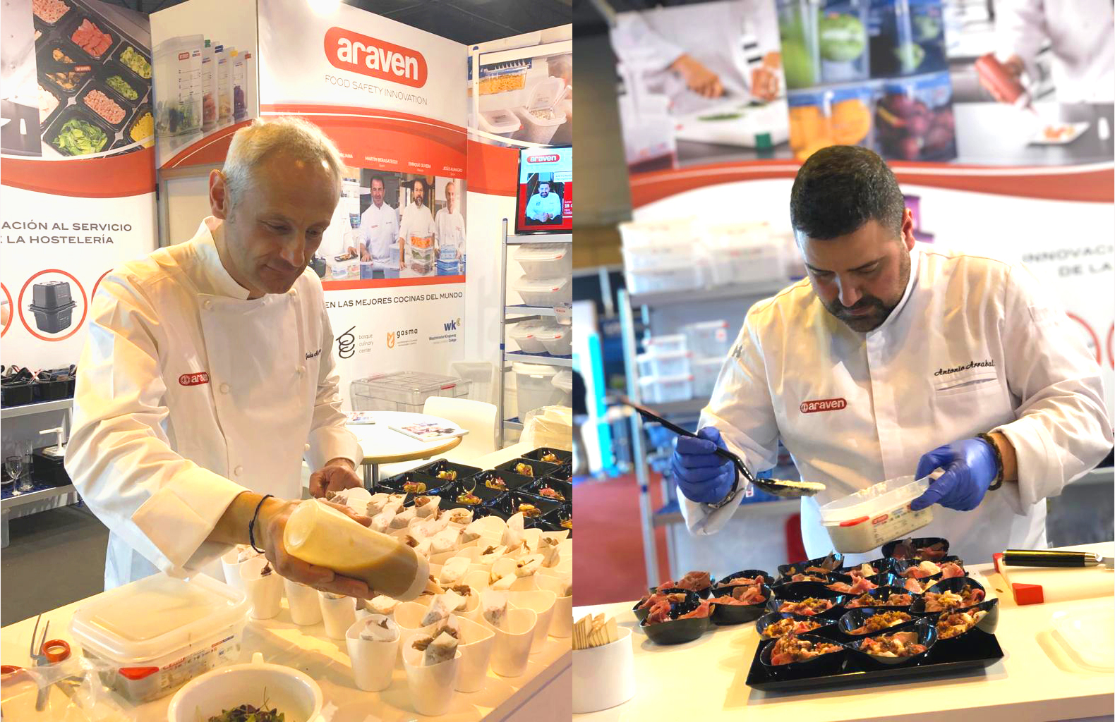 Jesús Almagro y Antonio Arrabal en el stand de Araven durante una pasada edición de Madrid Fusión
